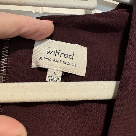 Wilfred Purple Fit Flare Dress Japanese Fabric Size 6 - Picture 5 of 7